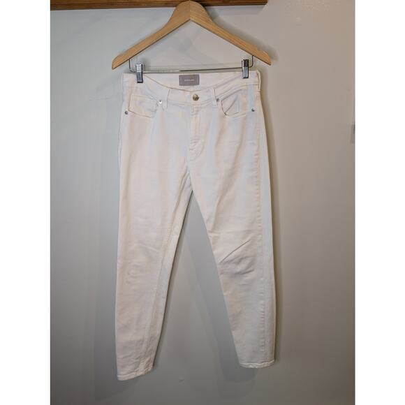 Everlane Pants - EVERLANE White Mid Rise Skinny Jeans Cotton Elastane Women's Size 29